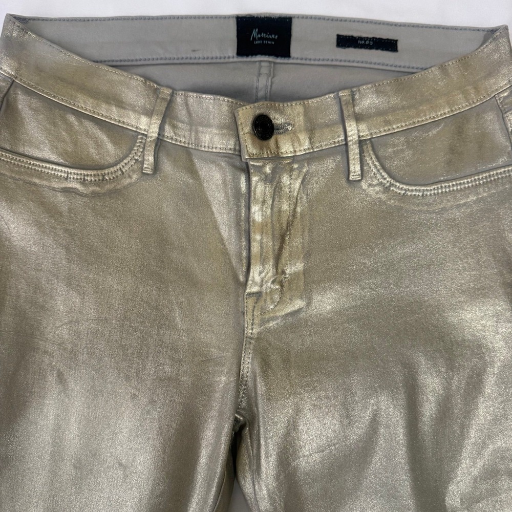 Guess by Marciano Luxe Denim Metallic Gold Skinny Jeans Women‎ Size 28